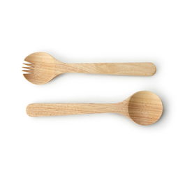 Continenta Cubiertos para Ensalada 31 cm (12 Unidades) de Madera de Hule Resistente y Duradera